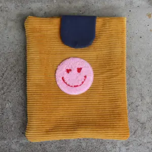 Corduroy Smile E-Reader Sleeve Cover, Kindle Case, Handmade Fabric, Paperwhite Scribe, For Her Reading, Tablet Oasis Genreation Book, Lined