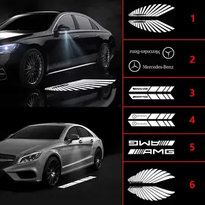 2pcs LED High-Definition Rearview Mirror Logo Projection Lights, Car Welcome Lamp Angel Wing Light Led Step Lights for Mercedes Benz Amg W203 W206 W220 W205 W211 W212