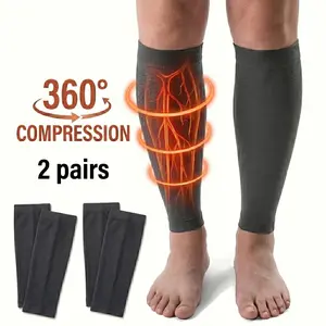 Unisex Calf Compression Sleeves - Breathable Leg Wraps for Running, Cycling, Gym & Sports Performance (2 Pairs)