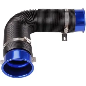 3" Turbine  Pipe, Cold Air  Pipe 76MM Adjustable Flexible Hose Tube  Cold Air Turbo  Inlet Pipe Universal Cold Air  Filter, Blue