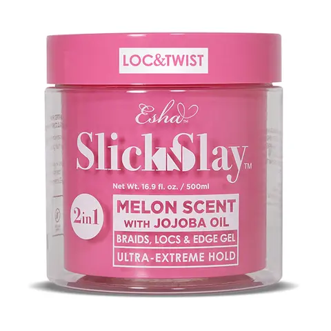 Esha Slick N Slay 2-IN-1 Braiding & Edge Gel with Jojoba Oil - Extra Strong Hold, Long Lasting, Fragranced Hair Product for Curly Natural Hair Loc Twisting & Slick Back Styles, Gentle on Scalp, Braiding Gel