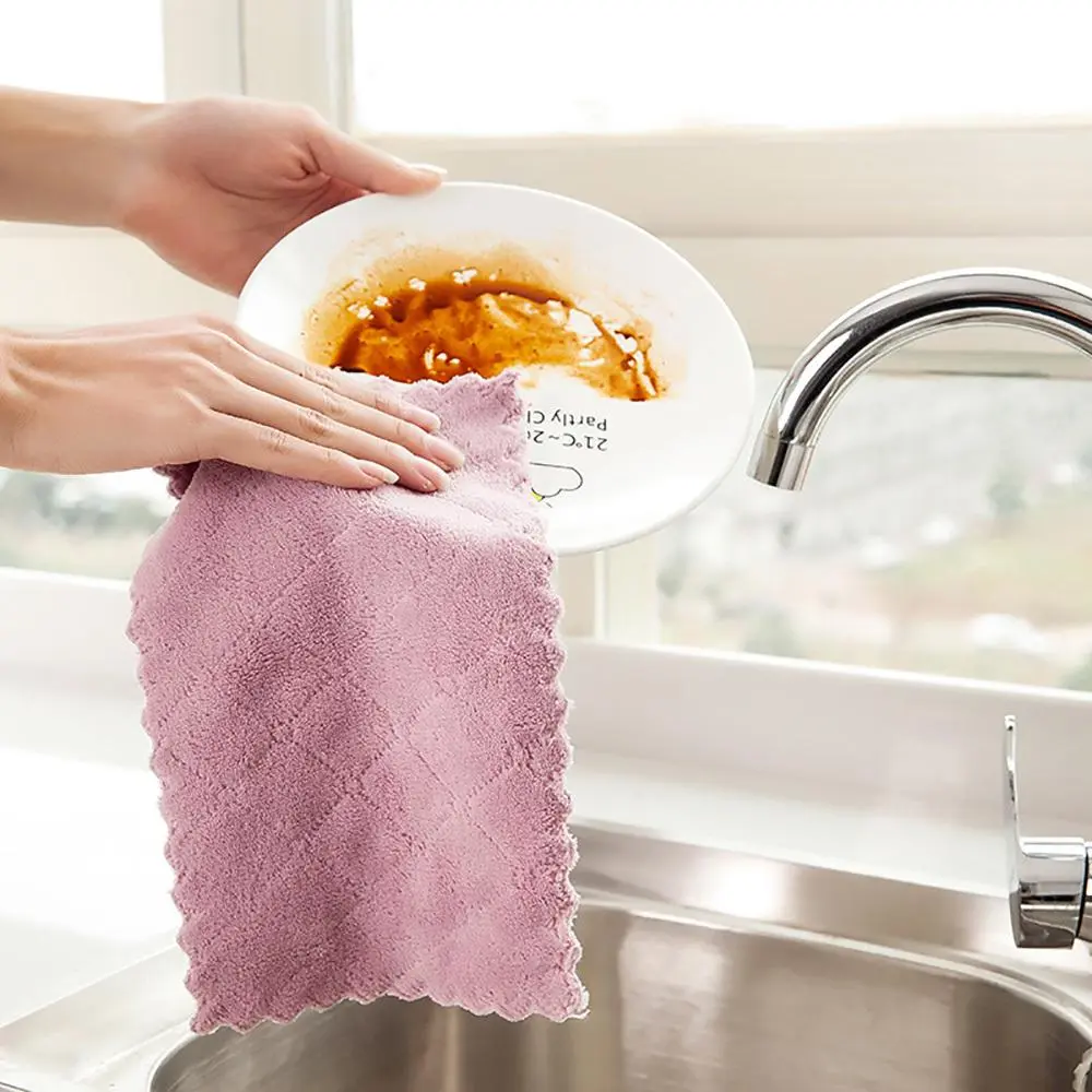 1pc Kitchen Towels and Dishcloths Set Dish Towels for Washing Dishes Dish Rags for Everyday Cooking Baking Soft Cleaning Towel-Random Color