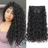 Vigorous Curly Clip In Hair Extensions,4PCS 20 inch Thick Curly Hair Extensions Lace Weft Curly Clip Ins Invisible Natural Synthetic Hairpieces for Women