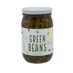 The Green Beans - Gourmet Pickled Vegetables for Cocktails, Charcuterie & Salads - Tangy and Refreshing Snack in a 16 Oz Glass Jar
