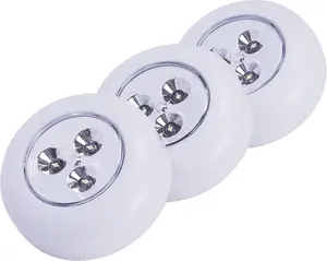 Fulcrum LED Tap Lights, 30010-308 Stick-On Lights, White, 3 Pack