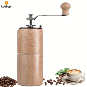 Manual Wooden Coffee Grinder - Manual Adjustable Coarseness, Portable Grinder with Adjustable Coarseness and Wooden Handle, Suitable for Home, Restaurant, Office, Camping - Coffee Accessories, Coffee Bean Grinder, Office Coffee Accessories, Ergonomic Grin