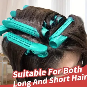 6pcs mixed/monochromatic fluffy hair root curler - self-clamping hair styling tool, instantly creates bangs and DIY hair curler for women