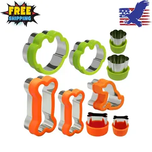 Dog Cookie Cutter Set, 9 Pieces - Bone, Paw Print