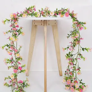2 Pcs 6.9ft Artificial Daisy Vine Artificial Flower Floral Strings Hanging Daisy Vines for Home Wedding Arch Decorative Decorating Decoration Items