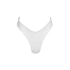 White Eyelet Sarah V-cut Bikini Bottom