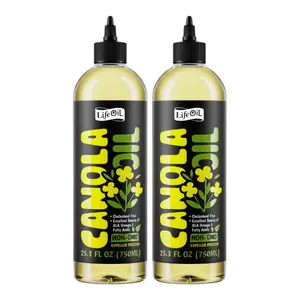 LifeOiL Non-GMO Expeller-Pressed Canola Oil, 2 Pack (25.3 fl oz Bottles)