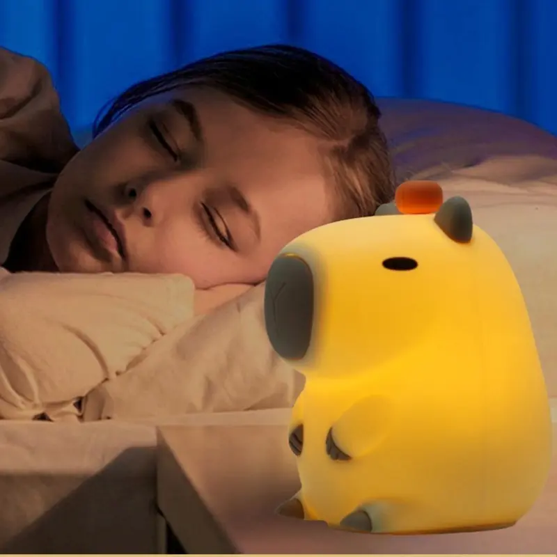 1PC Creative Capybara-Psyduck-Panda etc. Tap Night Light, USB Rechargeable Tap Light, Children's Sleep Bedside Lamp, Si
