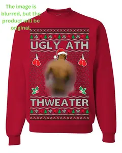 Merry Chrithmith Kith My Ath, Mike Tyson Butt Viral Kiss My Ass Boxing Fight Meme, Men Women Funny Ugly Christmas Sweater Ugly Christmas