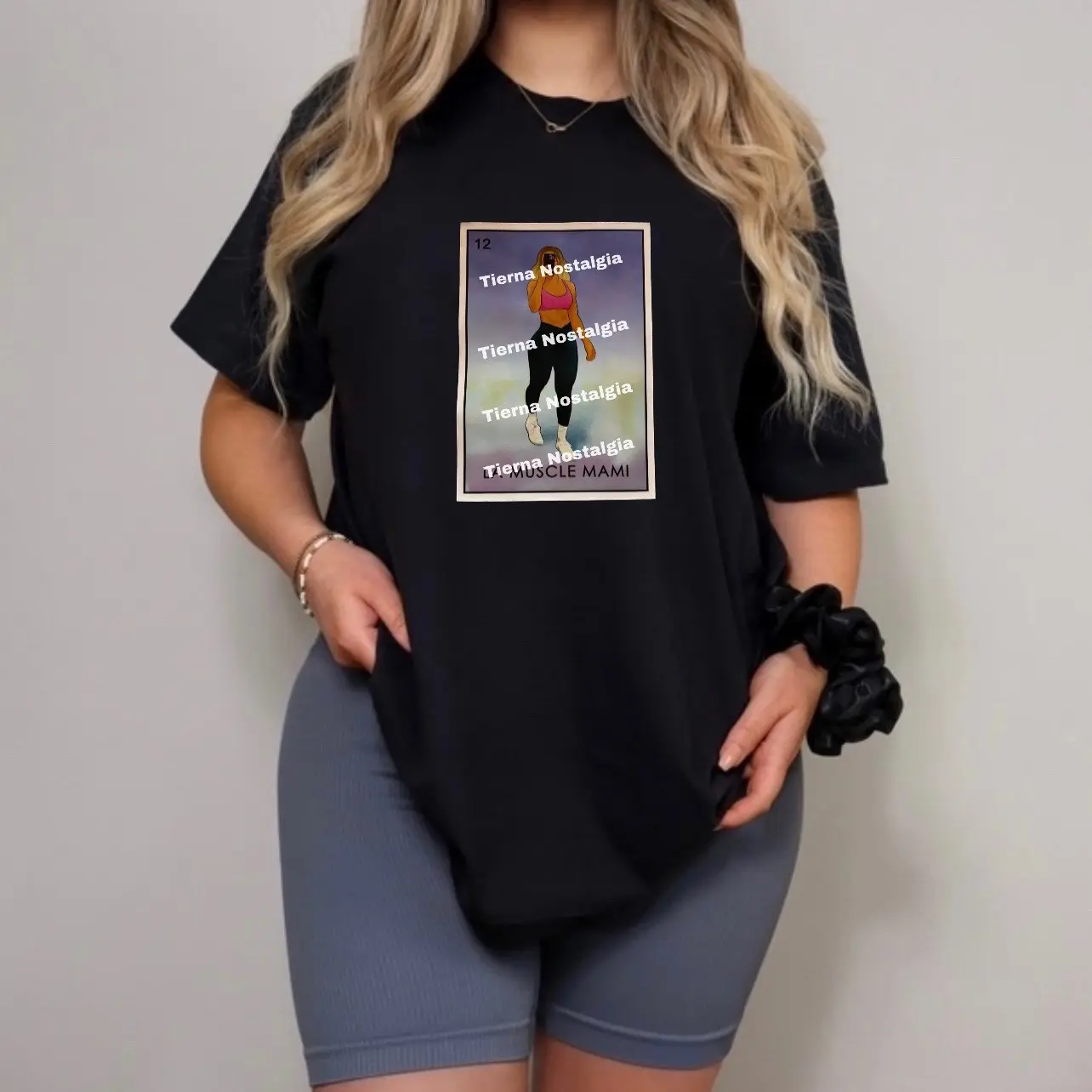 ORIGINAL Blonde La Muscle Mami gym t-shirt pump cover, gym tee, latina mami, women gym t-shirt