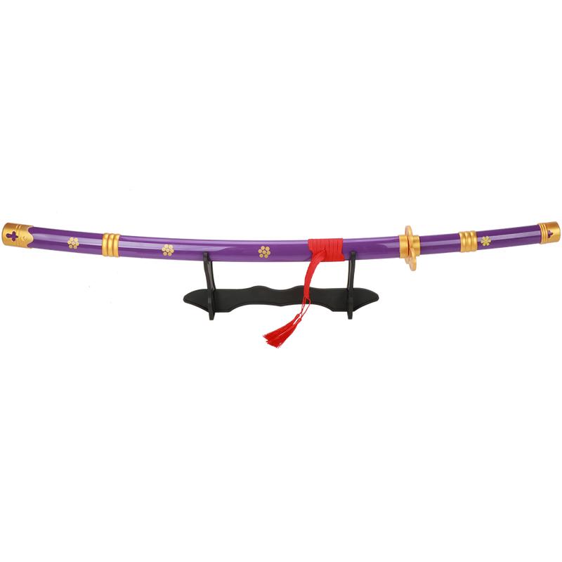 41 inches Not Sharp Real Roronoa Zoro Cosplay Sword Yama Enma Swords Samurai Katana with Wooden Holder Stand Display for Anime Fans Halloween Role Playing Props Cosplay Collection Christmas Gift Birthday