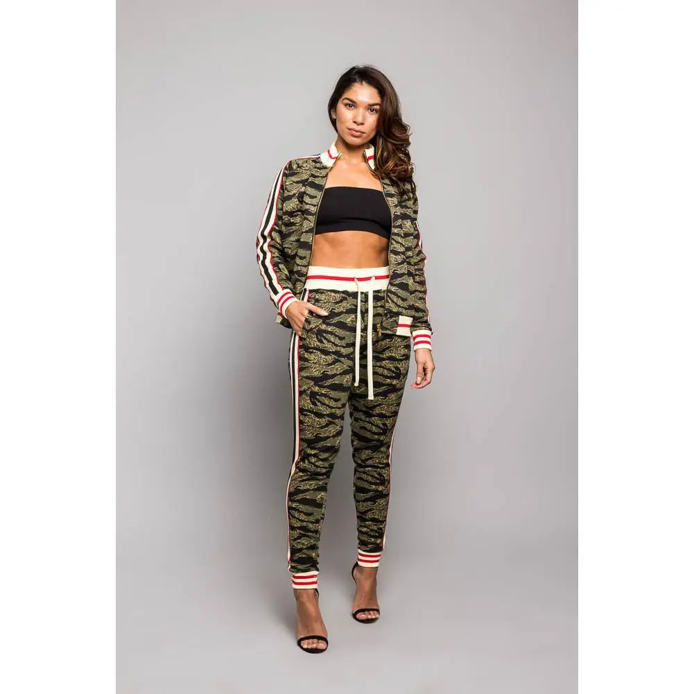 Tiger Print Track Suit Set