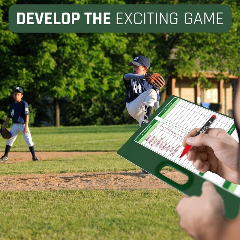 Baseball Double Sided Dry Erase Board for Coaches 15"x10.5" with Markers