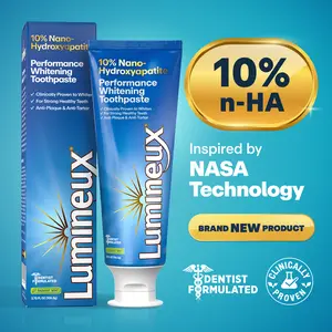 Lumineux 10% Nano Hydroxyapatite Performance Whitening Toothpaste - Fluoride Free & Gentle Whitening - Clinically Supported & NASA-Developed nHA for Strong Enamel & Bright, Smooth Teeth (3.75 oz) Radiant Mint Dentist Formulated