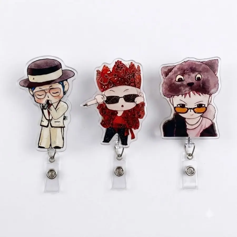 Favorite Character Badge Reel, Cute Retractable ID Holder, Cartoon Inspired Design, Kawaii Everyday Accessory, Perfect Gift For Character Fans