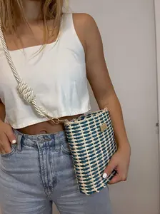 Miranda Turquoise Natural Handbag