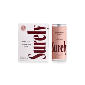 Surely Non-Alcoholic Sparkling Rosé – Crisp, Bubbly & Booze-Free Rosé in a Can | Single-Serve, Vegan & Low-Sugar | Perfect for Sober Sips, Celebrations, Gifting & On-the-Go Refreshment | Made from California Grapes