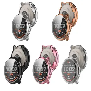 Smart Watch Protective Case, Full Coverage Electroplated TPU Watch Case, Watch Accessories Compatible with Amazfit Active 2 (A2437), Wearable