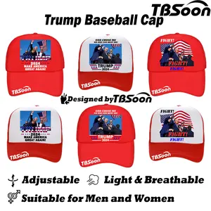 [TBSoon] Trump Baseball Cap, Trump Survived Shot Collectible Cap, 3 Pictures 2 Colors, Adjustable, Trump 2024, Make America Great Again, God Chose Me, Trump Fight! Trump Ear Bullet-Proof PA Pennsylvania Shot Shooting, Trump Supporters, TBSoon Baseball Cap