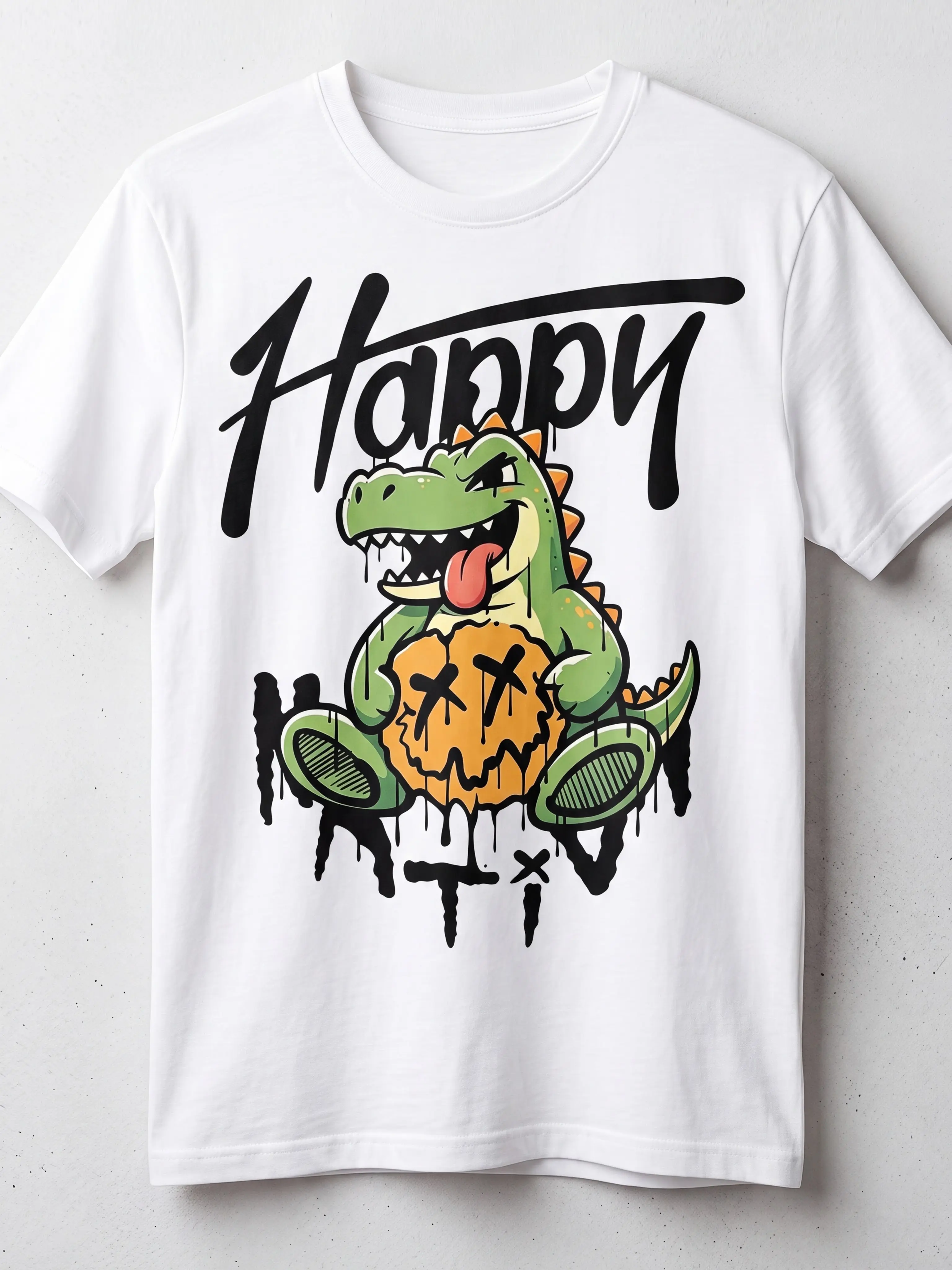 Casual Cotton "Happy Guwww" T-shirt