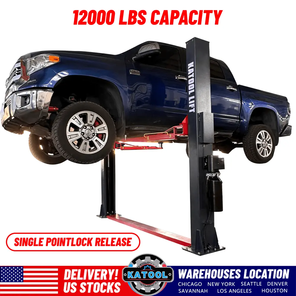 12000 Lbs 4.0HP Two Post Lift Single Lock Release Auto Lift Car Lift 2-Post Lift Truck Hoist