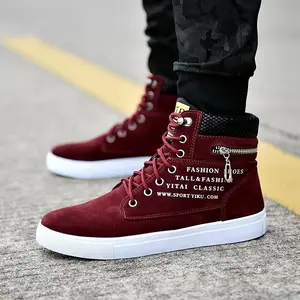 Men’S High-Top Skateboarding Shoes, Fashion Street Style, Solid Color With Graphic Print, All-Season Lace-Up Sneakers, PU Upper, Fabric Lining, PVC Sole, Cloth Insole, Round Toe, For Casual Daily Wear, Spring/Fall, Summer Women’S Clothing