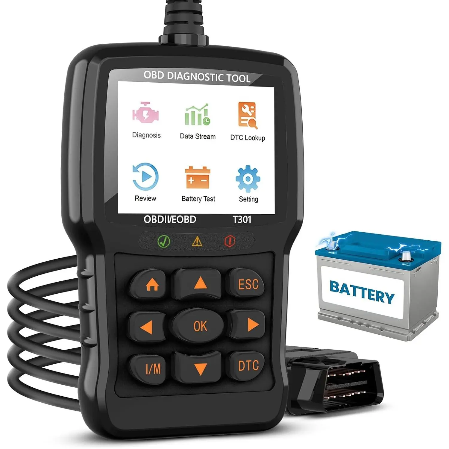 OBD2 Scanner Diagnostic Tool, Check Engine Light Code OBD2 Reader with Reset, I/M Readiness,  Tester, Mode 6, Mode 8, Plug & Play, Multilingual, Support All  After 1996