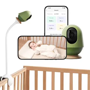 Monai AI-Powerd Baby Camera Monitor 3K HD with No Subscription, Night Vision, 360° AI Detection, 2-Way Audio Monitor Includes Local Storage Card, Wireless WiFi Baby Monitor with Power-supportable Stand