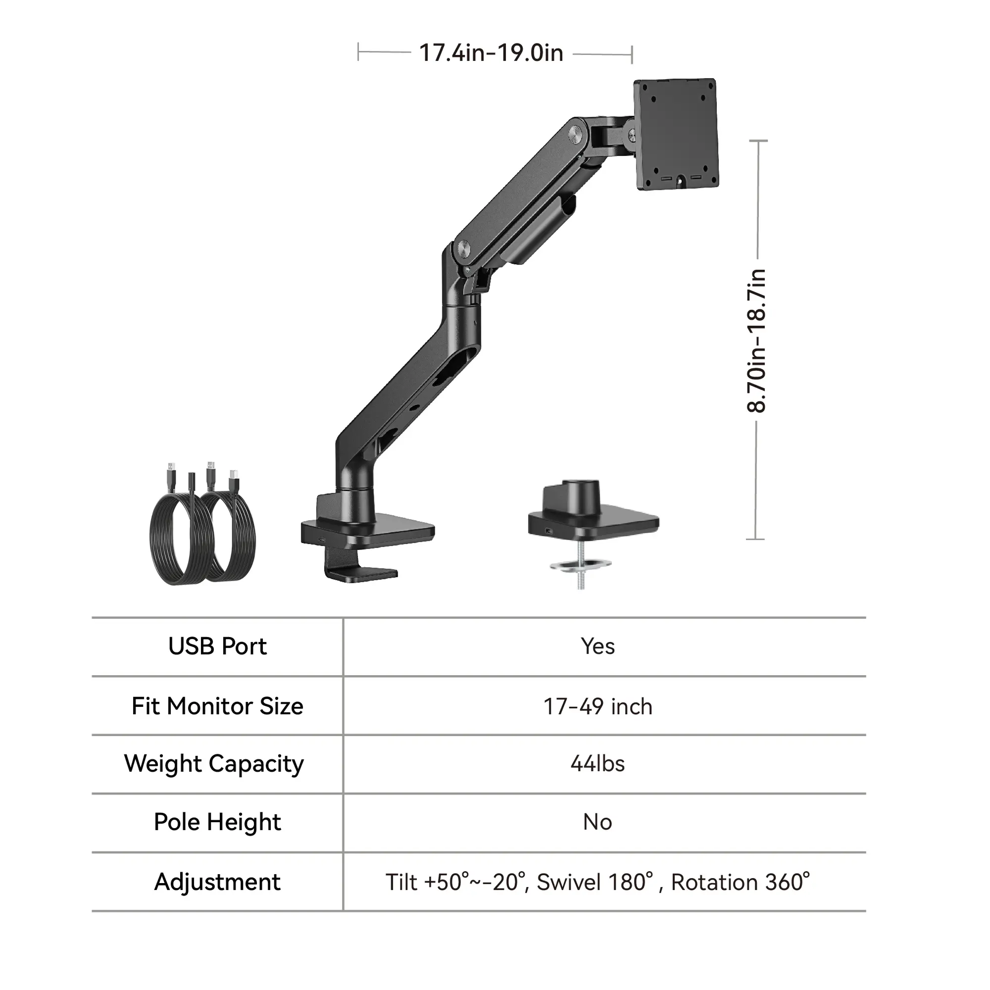 Black Single Monitor (USB)