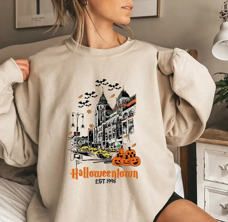 Halloween town est 1998 Sweatshirt, Halloweentown sweatshirt, Full Color, For Men, For Women, Classic Fashion, Full Sizes, Tee Print