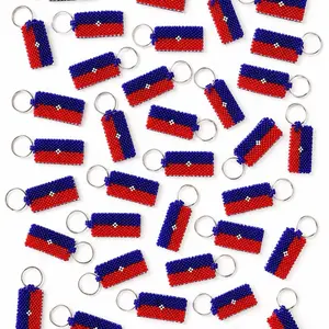 Haitian Beaded Handmade Stylish Keychain - Compact Design Fashion Accessory Key Holder for Shopping Use, Ideal Gifts for Boyfriend