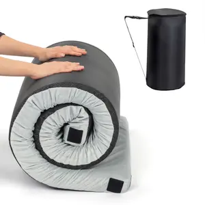 75" x 25" x 2.5" Memory Foam Camping Mattress – Thick 2.5" Gel-Infused Foam, Portable Roll-Up Sleeping Pad with Travel Bag, Waterproof Non-Slip Bottom, Machine Washable Cover for Tent, Guest Bed, Floor & Car