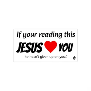 Jesus Loves You, Inspirational Bumper Stickers, Car Decor,  Faith-based Gift,  Uplifting Christian Sticker