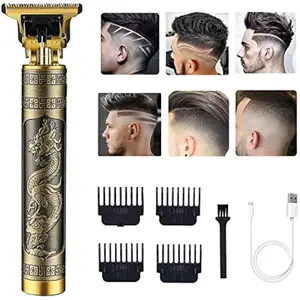 Hair Clippers for Men, Cordless Electric Beard Trimmer & Shaver – Rechargeable T-Blade Zero Gapped Edgers, Hair Cutting Kit with Guide Combs (Dragon Design)