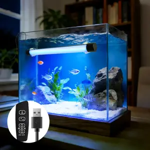 RGB Pet Lighting Aquarium Lamp, LED Fish Tank Light, USB Line Control, 4 Adjustable Modes, 10 Brightness Levels, 3 Timer Settings