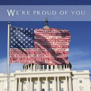 American Flag 3x5 FT with National Anthem, Large 90x150cm Patriotic Decor for Man Cave Garage Bar Bedroom, Home Office Aesthetics USA Flag