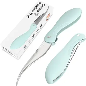 Shrimp Deveining Tool,Shrimp Deveiner with Stainless Blade and Non-slip Handle,Shrimp Peeling Tool,Tool for Home (1 piece)