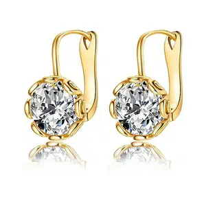 10mm gemstone earrings 18K Gold Plated Hypoallergenic Elegant Jewelry Holiday gift