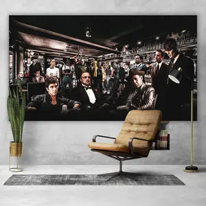 Iconic Gangsters of All Time Movie Characters poster Painting Print Wall Art Top Mobsters Characters Greatest Film Actors Legends Decor Frames