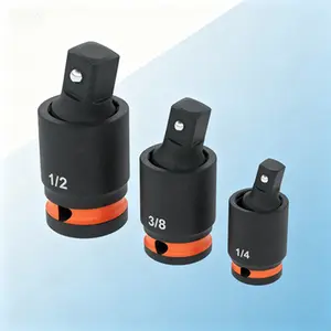 1/4, 3/8, 1/2 Inch Impact Socket Adapter Set, 15-Degree Pivot Swivel Drive Adapter, 3-Piece Fixed-Position and Swivel Extensions, Impact Wrench to Socket Converter, High Torque Universal Attachment for Impact Tools