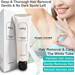 [Summervibes]NNQ Hair Removal Cream， Gentle Plant-Based, Fast-Acting & Odorless Formula for LegsArms, Underarms & Bikini Line, Hydrating Depilatorywith Aloe & Vitamin E, Pain-Free Smooth Skin