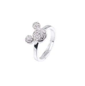 Disney Mickey Open Ring with Sparkling Design - Iconic Mickey Mouse Jewelry Accessory for Everyday Wear & Disney Fans