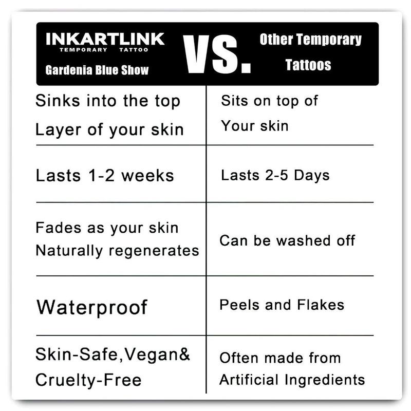 INKARTLINK Tattoo Tech, 2 Sheets Medium Semi Permanent Tattoo, Temporary Tattoos, Last 1-2 Weeks, Waterproof, Realistic Look, No Adhesive, No Reflection (Double Butterflies)