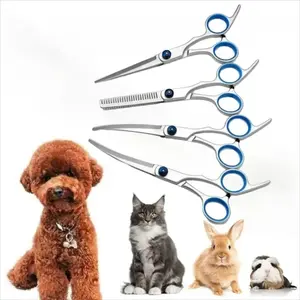 Professional Pet Grooming Scissors, Titanium Stainless Steel Clippers for Dogs & Cats, Durable Animal Hair Trimmers, Grooming Tools