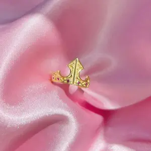Sleeping Beauty Aurora Ring For Woman Girl Engagement Jewelry Accessorie Gold Plated Adjustable Princess Crown Ring Gift For Her