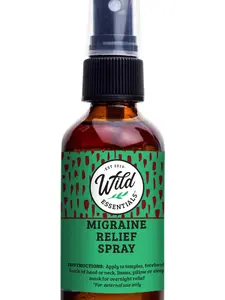 Wild Essentials All Natural Migraine Relief Spray, 2 Ounce, 60ml, Made with 100% Essential Oils and Witch Hazel, Aromatherapy, Room, Linen, Body Spray